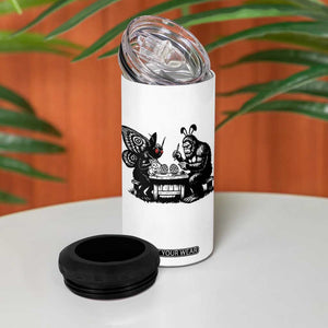 Funny Bigfoot And Mothman Egg Painting 4 in 1 Can Cooler Tumbler Cryptid Easter Gift TS12 Print Your Wear