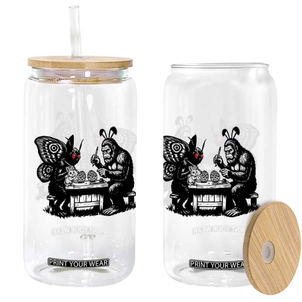 Funny Bigfoot And Mothman Egg Painting Glass Can Cryptid Easter Gift TS12 Print Your Wear