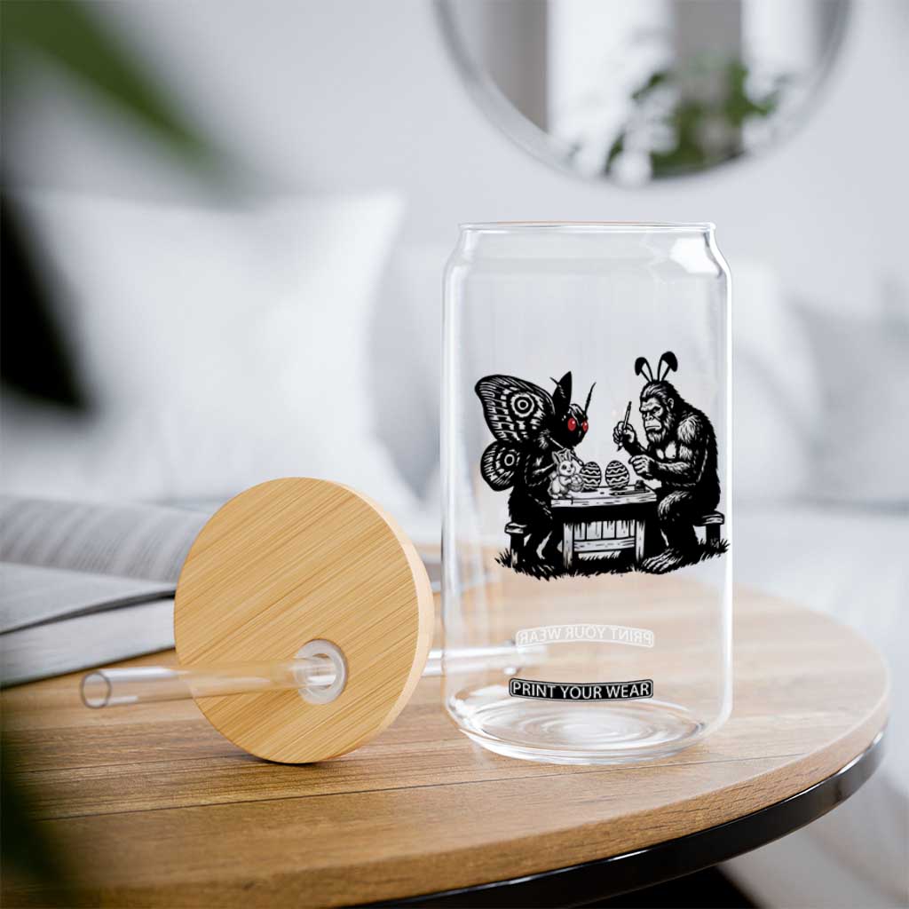 Funny Bigfoot And Mothman Egg Painting Glass Can Cryptid Easter Gift TS12 Print Your Wear