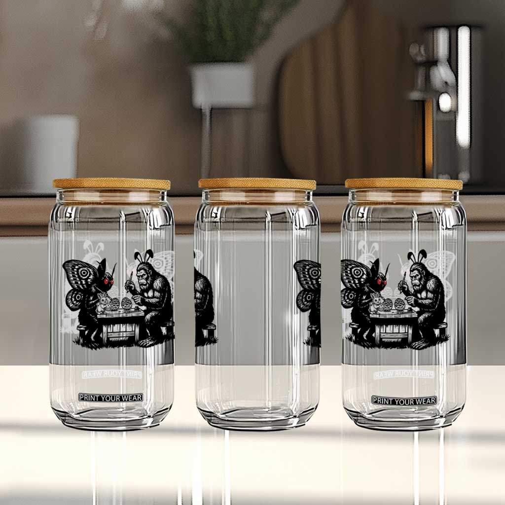 Funny Bigfoot And Mothman Egg Painting Glass Can Cryptid Easter Gift TS12 Print Your Wear