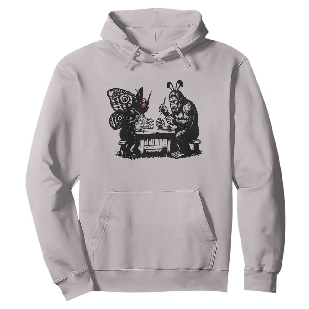 Funny Bigfoot And Mothman Egg Painting Hoodie Cryptid Easter Gift TS12 Ice Gray Print Your Wear