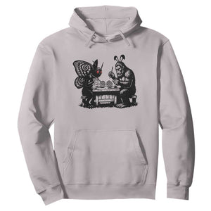 Funny Bigfoot And Mothman Egg Painting Hoodie Cryptid Easter Gift TS12 Ice Gray Print Your Wear