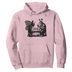 Funny Bigfoot And Mothman Egg Painting Hoodie Cryptid Easter Gift TS12 Light Pink Print Your Wear