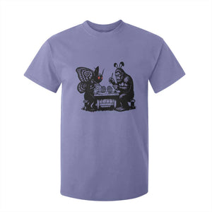 Funny Bigfoot And Mothman Egg Painting T Shirt For Kid Cryptid Easter Gift TS12 Violet Print Your Wear
