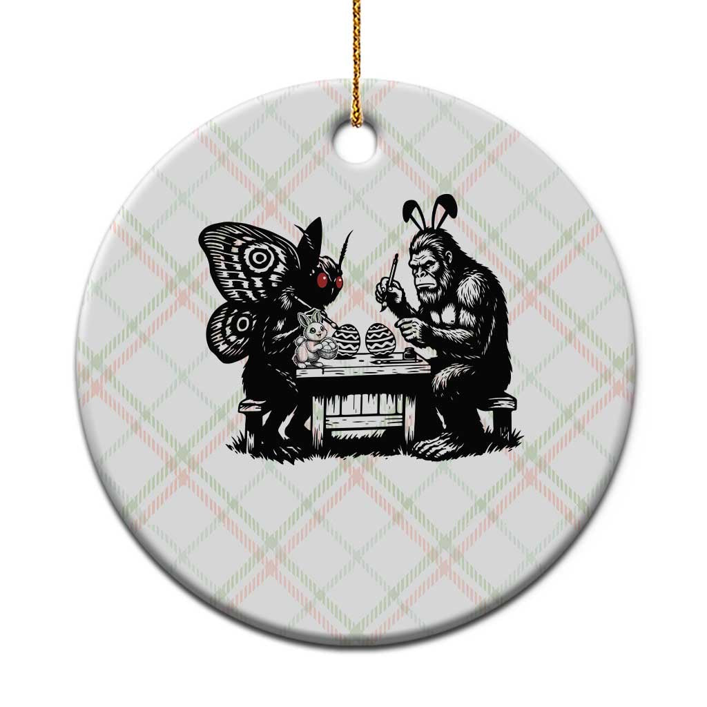Funny Bigfoot And Mothman Egg Painting Ceramic Ornament Cryptid Easter Gift TS12 1pc Christmas Plaid Print Your Wear