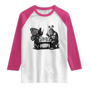 Funny Bigfoot And Mothman Egg Painting Raglan Shirt Cryptid Easter Gift TS12 White Heliconia Print Your Wear