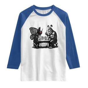 Funny Bigfoot And Mothman Egg Painting Raglan Shirt Cryptid Easter Gift TS12 White Royal Print Your Wear