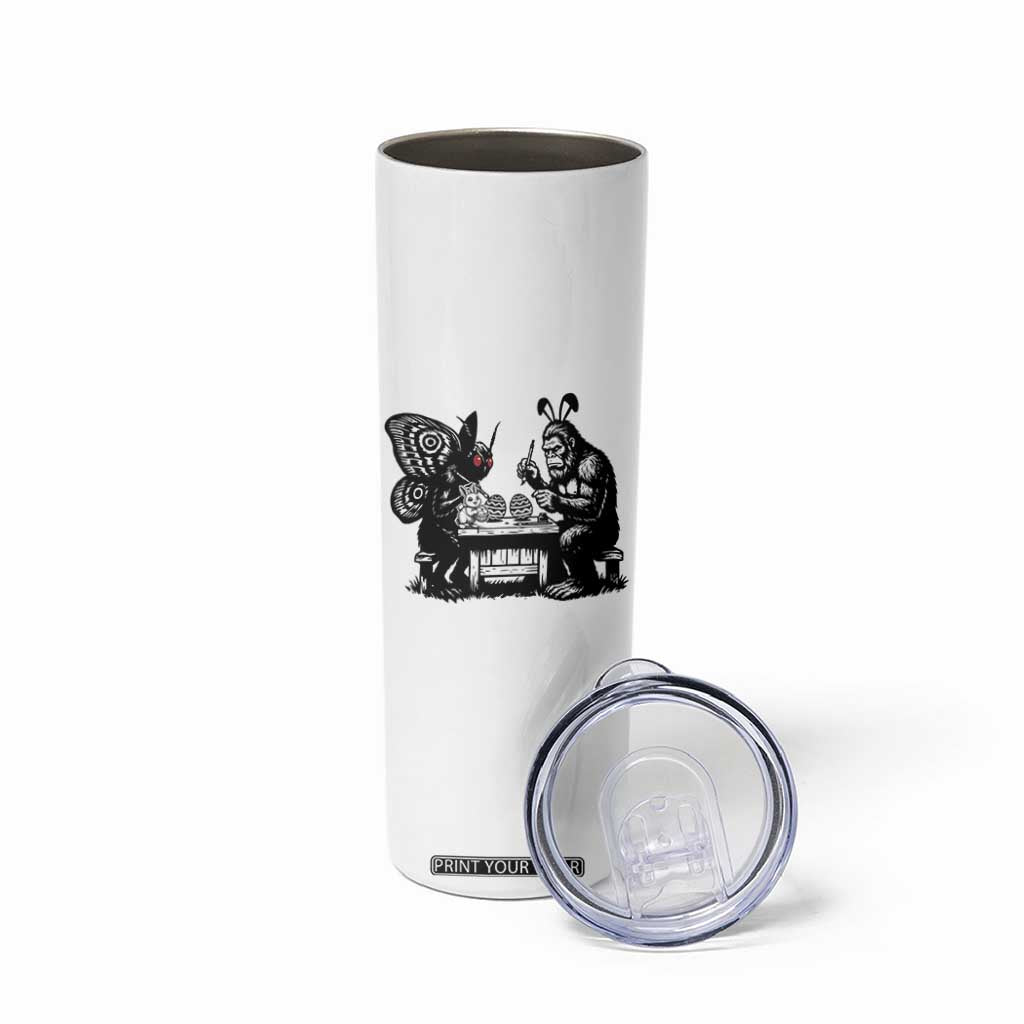 Funny Bigfoot And Mothman Egg Painting Skinny Tumbler Cryptid Easter Gift TS12 Print Your Wear
