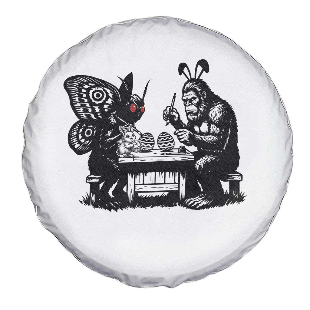Funny Bigfoot And Mothman Egg Painting Spare Tire Cover Cryptid Easter Gift TS12 Print Your Wear