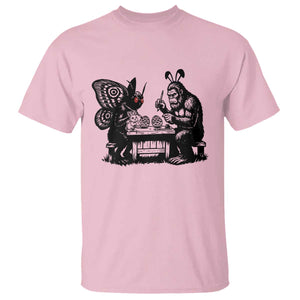 Funny Bigfoot And Mothman Egg Painting T Shirt Cryptid Easter Gift TS12 Light Pink Print Your Wear