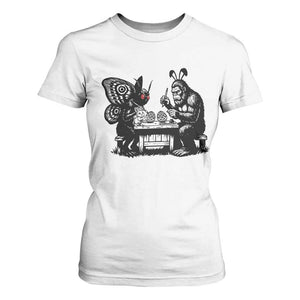 Funny Bigfoot And Mothman Egg Painting T Shirt For Women Cryptid Easter Gift TS12 White Print Your Wear