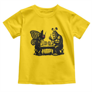 Funny Bigfoot And Mothman Egg Painting Toddler T Shirt Cryptid Easter Gift TS12 Daisy Print Your Wear