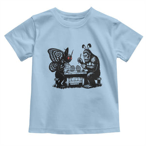 Funny Bigfoot And Mothman Egg Painting Toddler T Shirt Cryptid Easter Gift TS12 Light Blue Print Your Wear