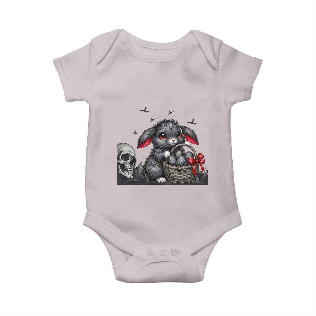 Gothic Easter Bunny Baby Onesie Dark Aesthetic Rabbit Gift TS12 Ice Gray Print Your Wear