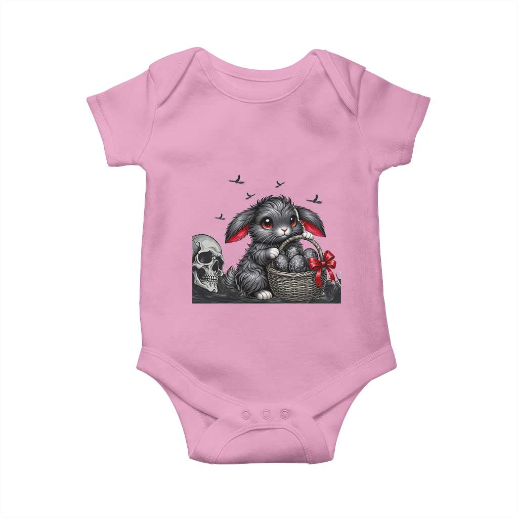 Gothic Easter Bunny Baby Onesie Dark Aesthetic Rabbit Gift TS12 Light Pink Print Your Wear