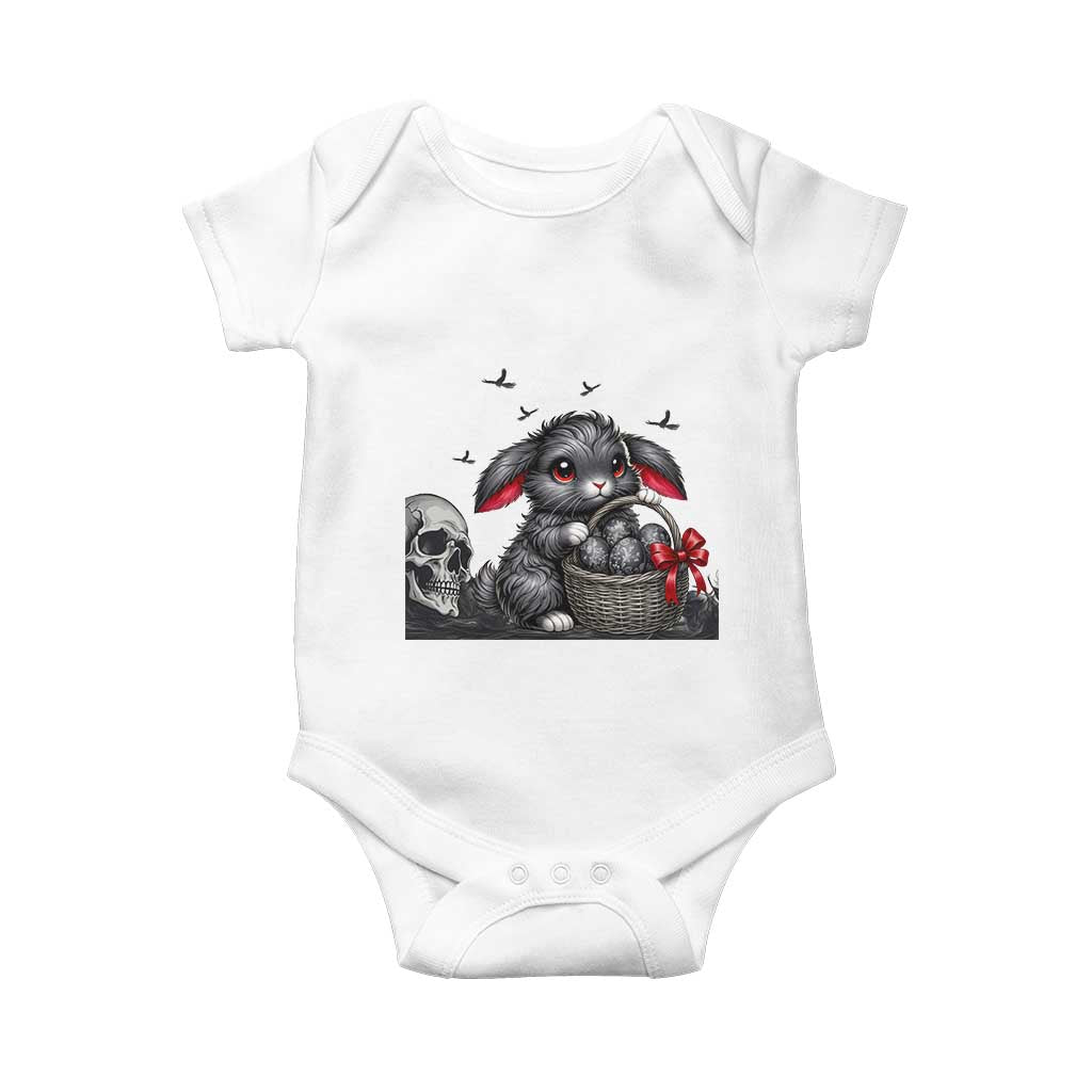 Gothic Easter Bunny Baby Onesie Dark Aesthetic Rabbit Gift TS12 White Print Your Wear