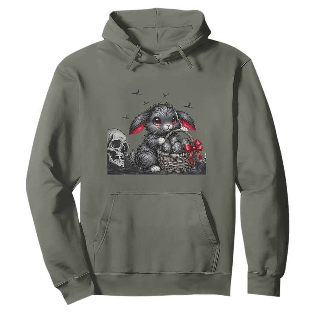 Gothic Easter Bunny Hoodie Dark Aesthetic Rabbit Gift TS12 Military Green Print Your Wear