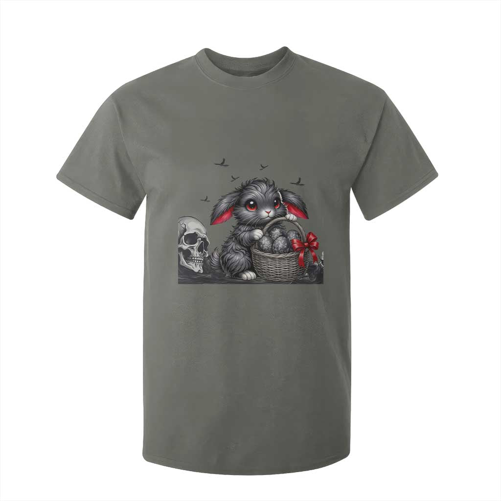 Gothic Easter Bunny T Shirt For Kid Dark Aesthetic Rabbit Gift TS12 Military Green Print Your Wear