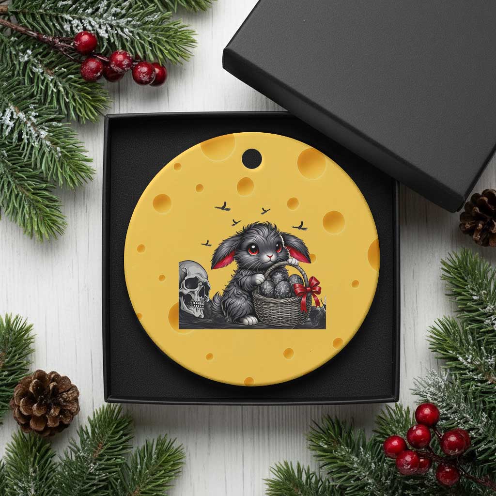 Gothic Easter Bunny Ceramic Ornament Dark Aesthetic Rabbit Gift TS12 1pc Yellow Cheese Print Your Wear