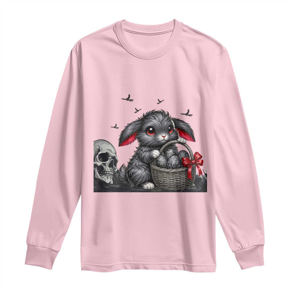Gothic Easter Bunny Long Sleeve Shirt Dark Aesthetic Rabbit Gift TS12 Light Pink Print Your Wear