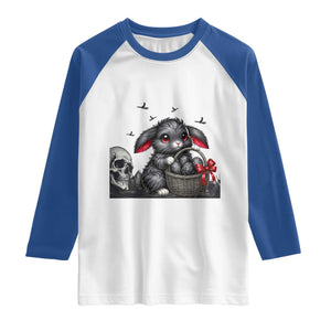 Gothic Easter Bunny Raglan Shirt Dark Aesthetic Rabbit Gift TS12 White Royal Print Your Wear