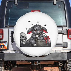 Gothic Easter Bunny Spare Tire Cover Dark Aesthetic Rabbit Gift TS12 No hole White Print Your Wear