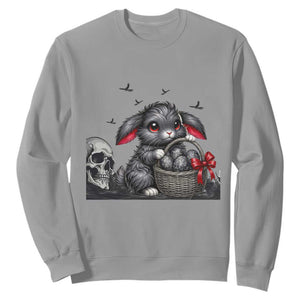 Gothic Easter Bunny Sweatshirt Dark Aesthetic Rabbit Gift TS12 Sport Gray Print Your Wear
