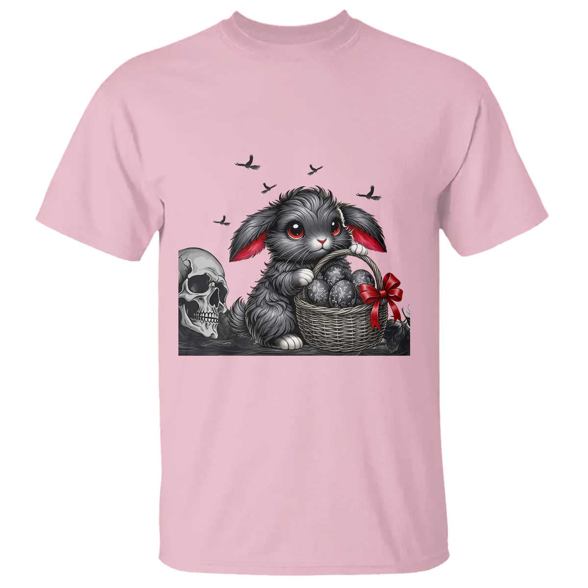 Gothic Easter Bunny T Shirt Dark Aesthetic Rabbit Gift TS12 Light Pink Print Your Wear