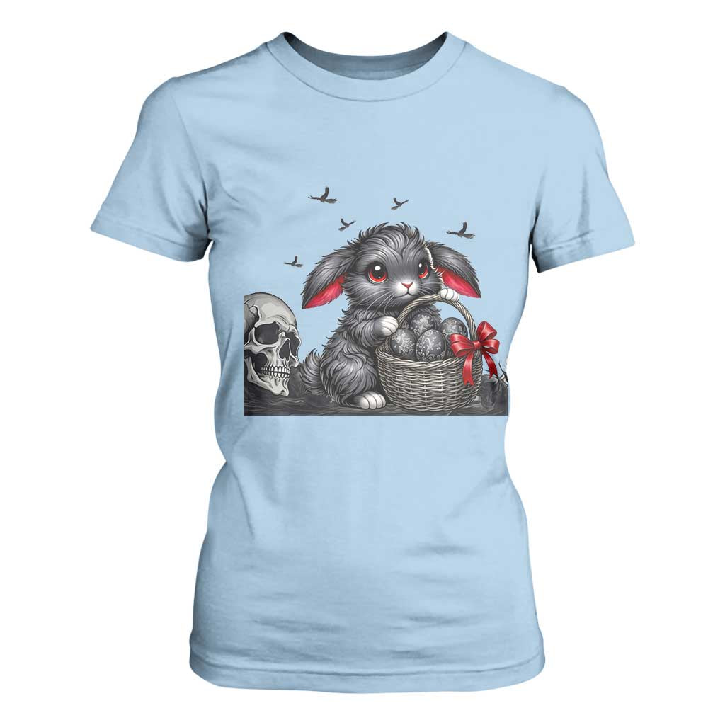 Gothic Easter Bunny T Shirt For Women Dark Aesthetic Rabbit Gift TS12 Light Blue Print Your Wear