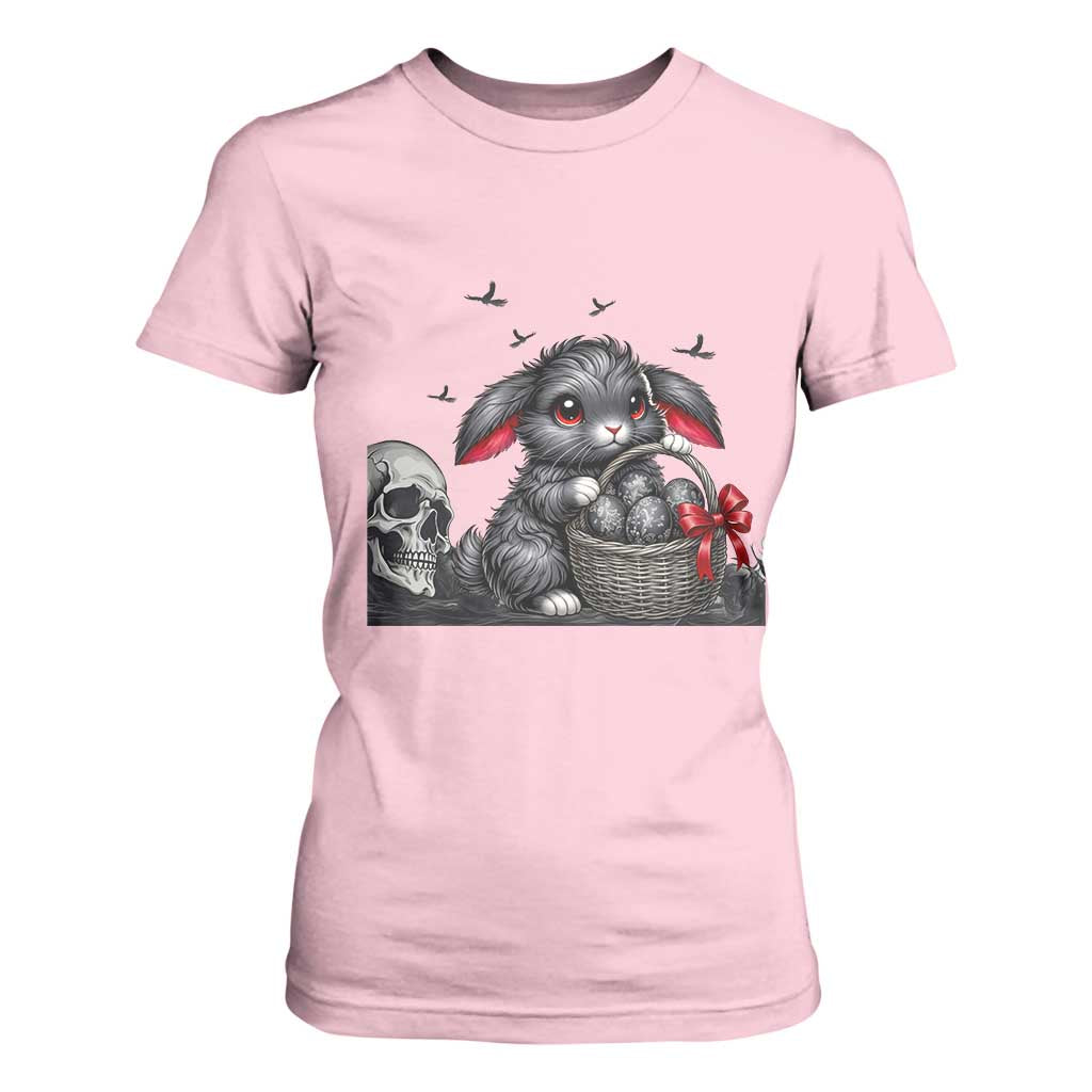 Gothic Easter Bunny T Shirt For Women Dark Aesthetic Rabbit Gift TS12 Light Pink Print Your Wear