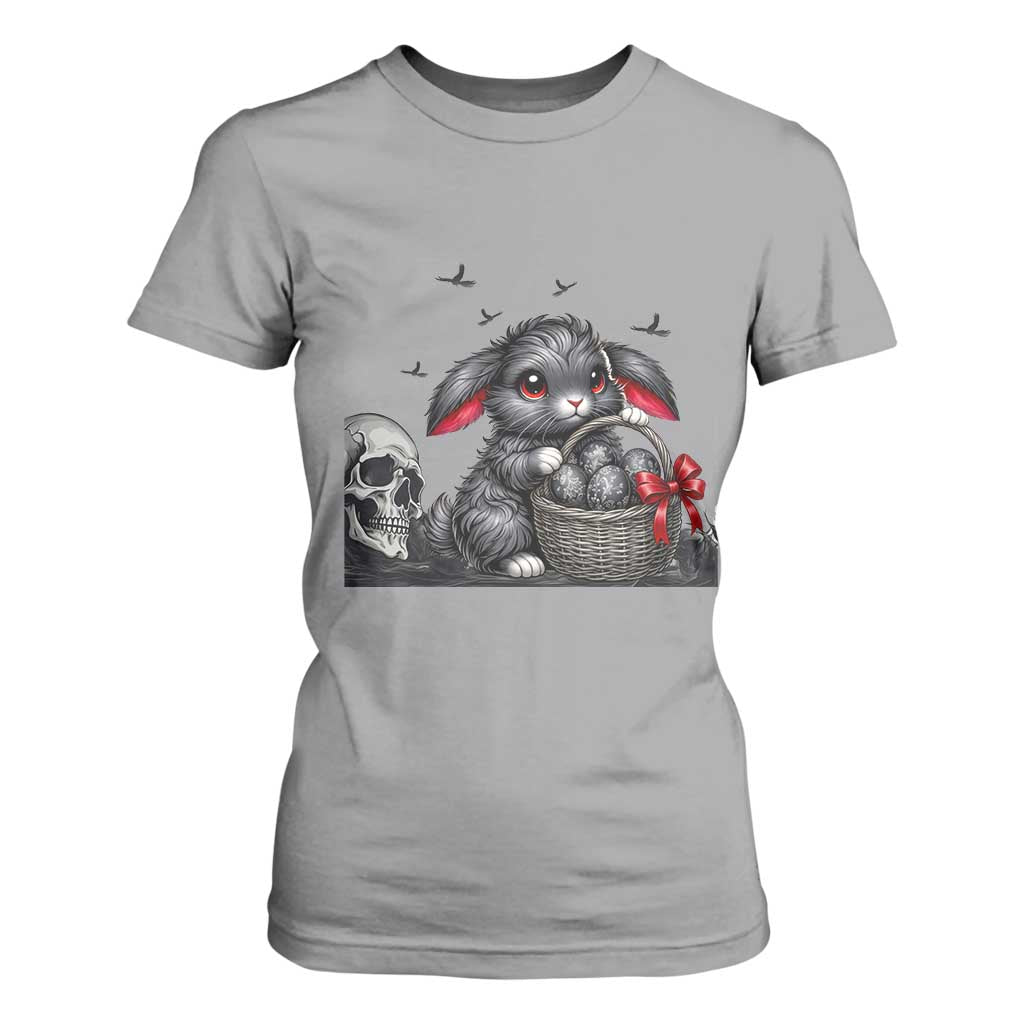 Gothic Easter Bunny T Shirt For Women Dark Aesthetic Rabbit Gift TS12 Sport Gray Print Your Wear