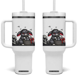 Gothic Easter Bunny Tumbler With Handle Dark Aesthetic Rabbit Gift TS12 One Size: 40 oz White Print Your Wear