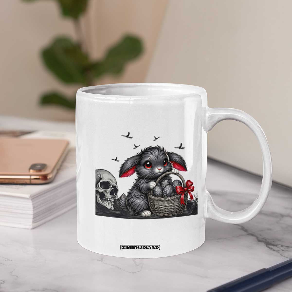 Gothic Easter Bunny Coffee Mug Dark Aesthetic Rabbit Gift TS12 Print Your Wear