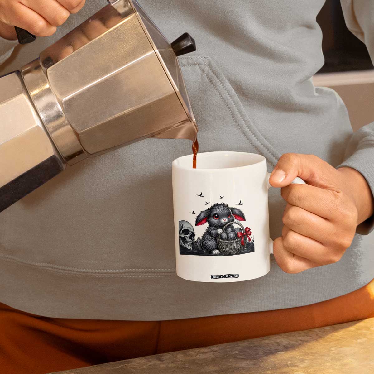 Gothic Easter Bunny Coffee Mug Dark Aesthetic Rabbit Gift TS12 Print Your Wear