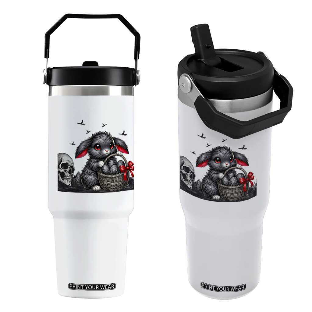 Gothic Easter Bunny Flip Straw Tumbler Dark Aesthetic Rabbit Gift TS12 One Size: 30 oz White Print Your Wear