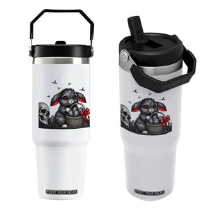 Gothic Easter Bunny Flip Straw Tumbler Dark Aesthetic Rabbit Gift TS12 One Size: 30 oz White Print Your Wear