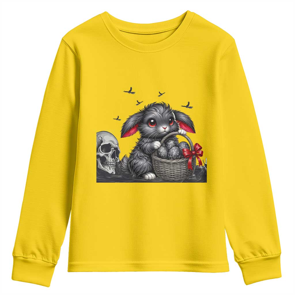 Gothic Easter Bunny Youth Sweatshirt Dark Aesthetic Rabbit Gift TS12 Daisy Print Your Wear