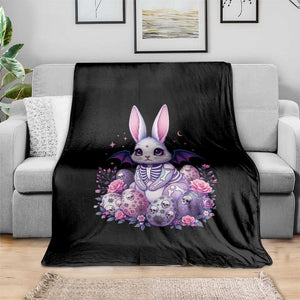 Cute Spooky Easter Bunny Throw Blanket Pastel Goth Rabbit Gift TS12 Print Your Wear