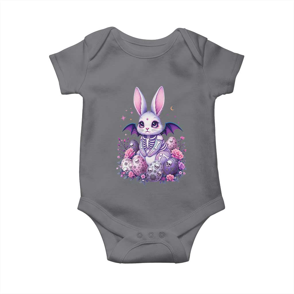 Cute Spooky Easter Bunny Baby Onesie Pastel Goth Rabbit Gift TS12 Charcoal Print Your Wear