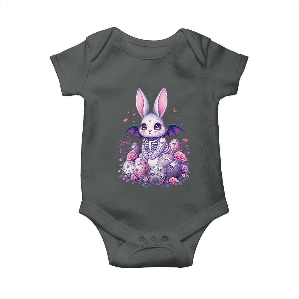 Cute Spooky Easter Bunny Baby Onesie Pastel Goth Rabbit Gift TS12 Dark Heather Print Your Wear