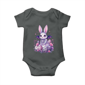 Cute Spooky Easter Bunny Baby Onesie Pastel Goth Rabbit Gift TS12 Dark Heather Print Your Wear