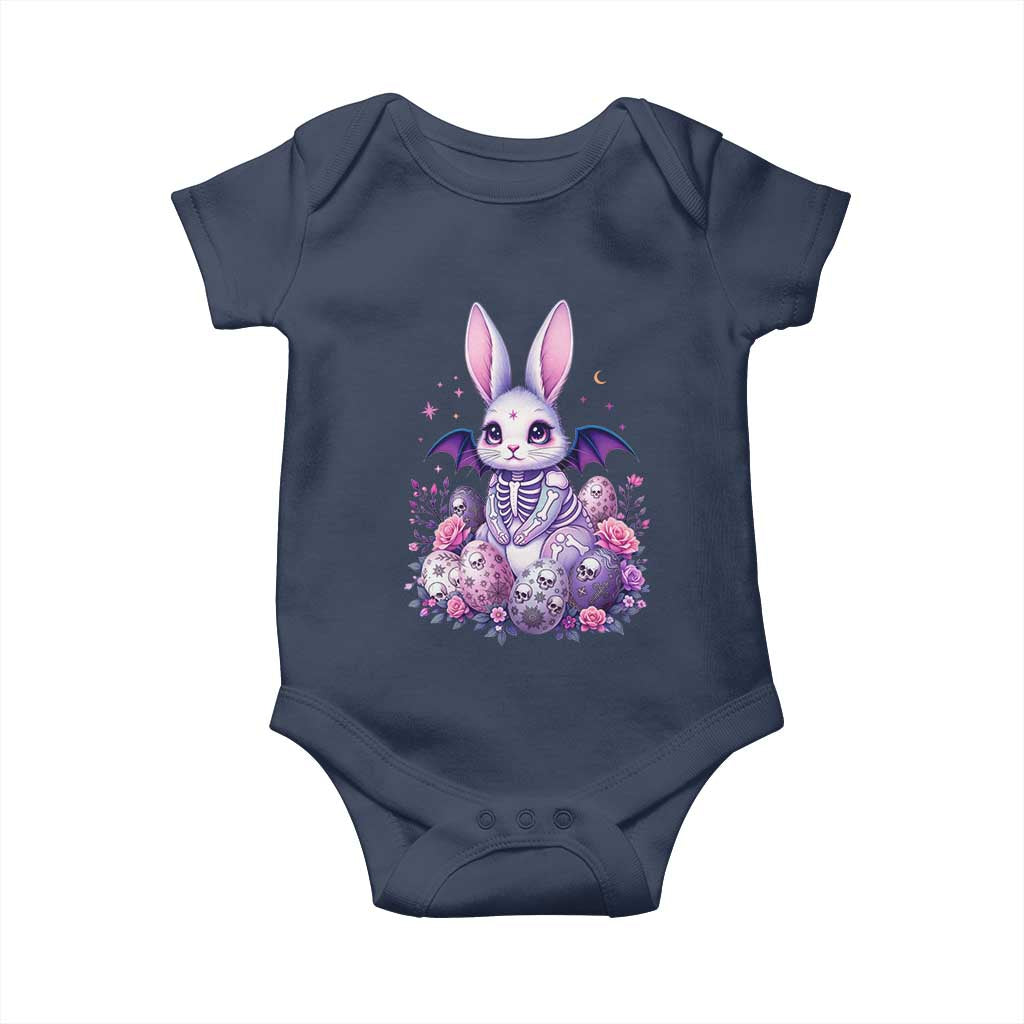 Cute Spooky Easter Bunny Baby Onesie Pastel Goth Rabbit Gift TS12 Navy Print Your Wear