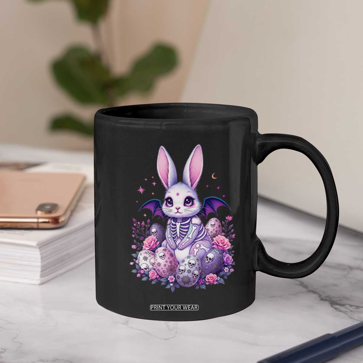 Cute Spooky Easter Bunny Coffee Mug Pastel Goth Rabbit Gift TS12 Print Your Wear