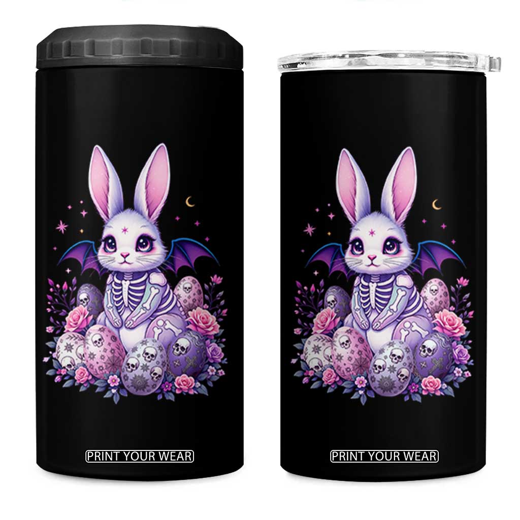 Cute Spooky Easter Bunny 4 in 1 Can Cooler Tumbler Pastel Goth Rabbit Gift TS12 One Size: 16 oz Black Print Your Wear