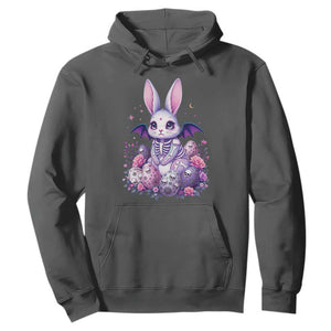 Cute Spooky Easter Bunny Hoodie Pastel Goth Rabbit Gift TS12 Dark Heather Print Your Wear
