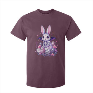 Cute Spooky Easter Bunny T Shirt For Kid Pastel Goth Rabbit Gift TS12 Maroon Print Your Wear
