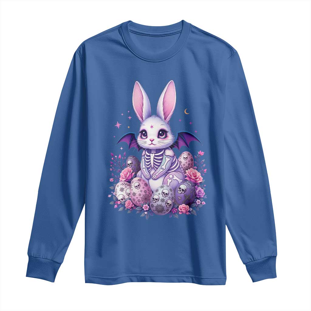 Cute Spooky Easter Bunny Long Sleeve Shirt Pastel Goth Rabbit Gift TS12 Royal Blue Print Your Wear