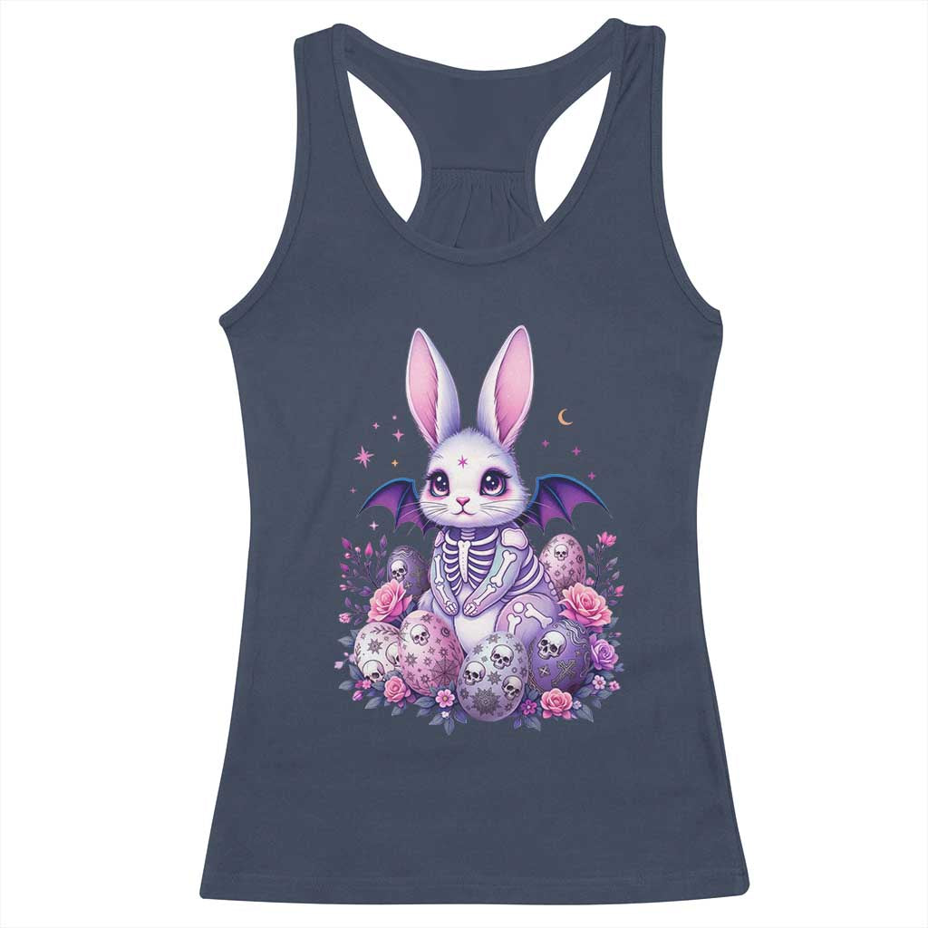 Cute Spooky Easter Bunny Racerback Tank Top Pastel Goth Rabbit Gift TS12 Navy Print Your Wear