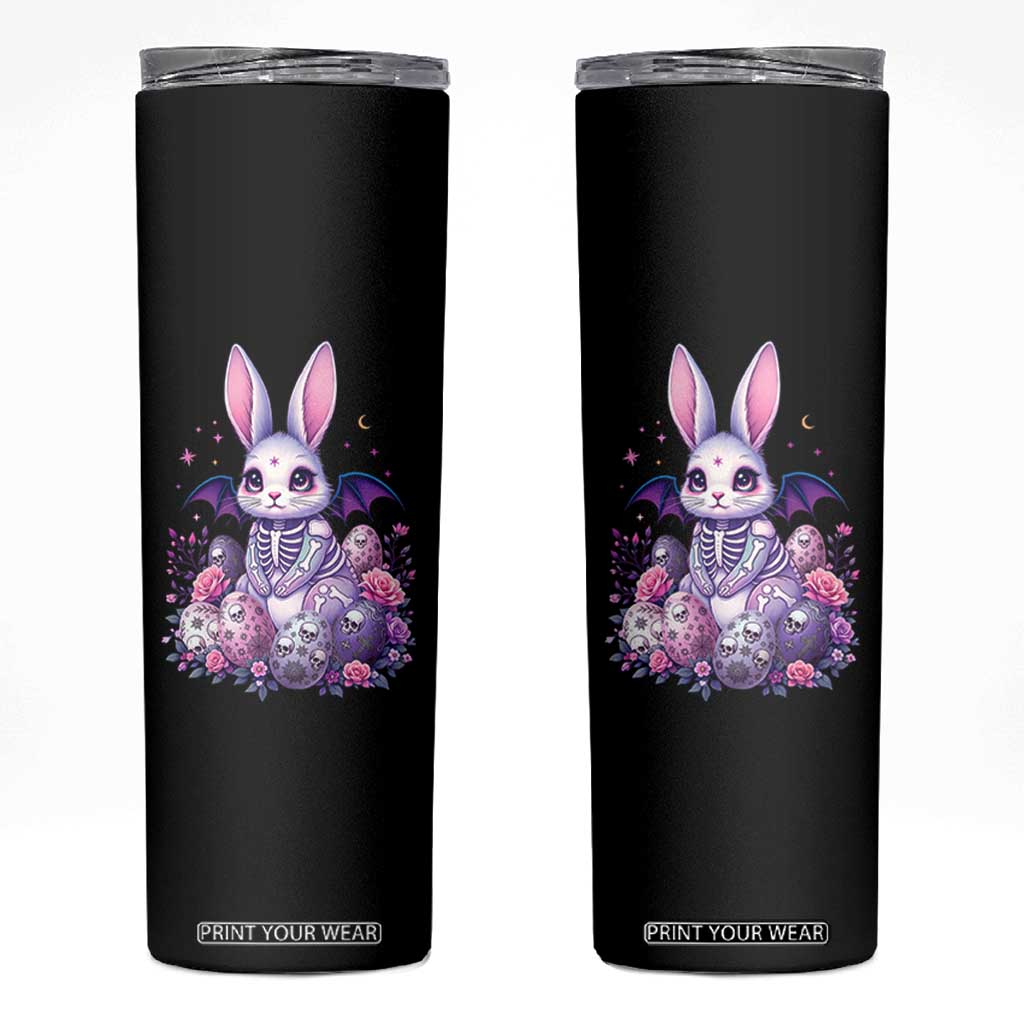 Cute Spooky Easter Bunny Skinny Tumbler Pastel Goth Rabbit Gift TS12 Black Print Your Wear