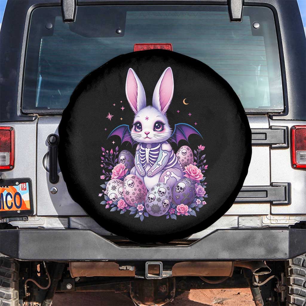 Cute Spooky Easter Bunny Spare Tire Cover Pastel Goth Rabbit Gift TS12 No hole Black Print Your Wear